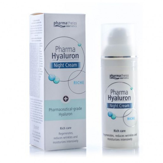 Зволожуючий нічний крем для обличчя Pharma Hyaluron Nigth Cream Riche, 50 мл Зволожуючий нічний крем для обличчя Pharma Hyaluron Nigth Cream Riche, 50 мл