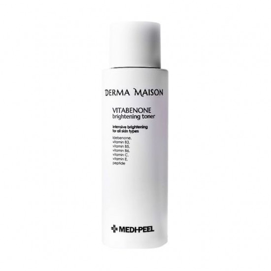 Вітамінний тонер для обличчя Medi-Peel Derma Maison Vitabenone Brightening Toner для вирівнювання тону шкіри, 250 мл Вітамінний тонер для обличчя Medi-Peel Derma Maison Vitabenone Brightening Toner для вирівнювання тону шкіри, 250 мл