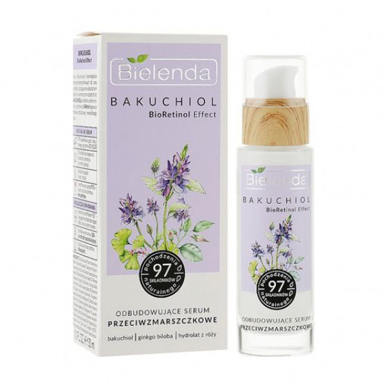 Відновлююча сироватка для обличчя Bielenda Bakuchiol BioRetinol проти зморшок, 30 мл Відновлююча сироватка для обличчя Bielenda Bakuchiol BioRetinol проти зморшок, 30 мл