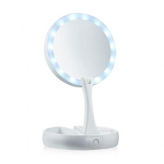 Зеркало-трансформер для макияжа My Fold Away с LED-подсветкой, двустороннее увеличительное Зеркало-трансформер для макияжа My Fold Away с LED-подсветкой, двустороннее увеличительное