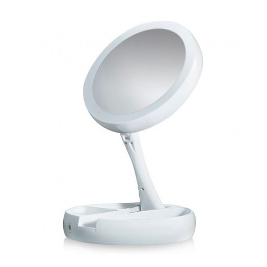 Зеркало-трансформер для макияжа My Fold Away с LED-подсветкой, двустороннее увеличительное Зеркало-трансформер для макияжа My Fold Away с LED-подсветкой, двустороннее увеличительное