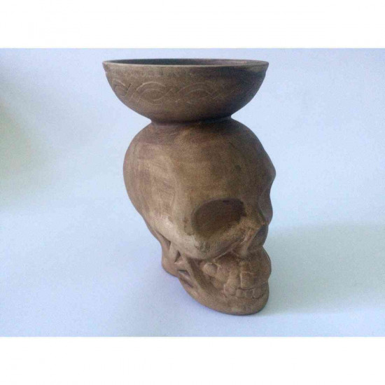 Bowl for LEX hookah dark clay with dredging under калауд fanet (Skull) Bowl for LEX hookah dark clay with dredging under калауд fanet (Skull)