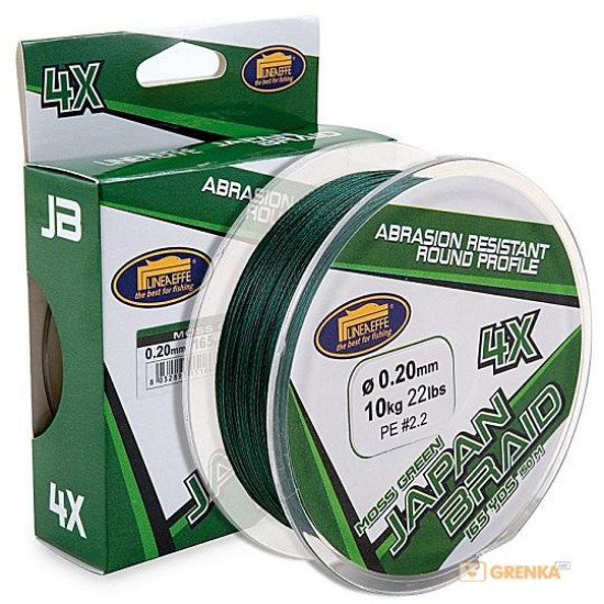 Шнур Lineaeffe Japan Braid 4X Moss Green 150м-165yds 0.25мм FishTest-14.00кг (3016025) Шнур Lineaeffe Japan Braid 4X Moss Green 150м-165yds 0.25мм FishTest-14.00кг (3016025)