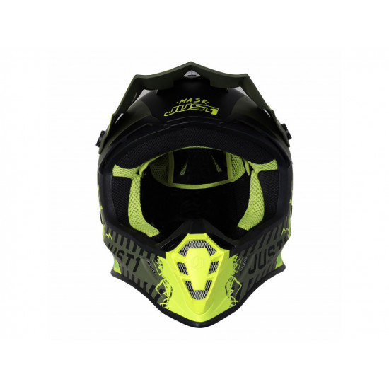 Motorcycle helmet Just1 J38 Mask Fluo Yellow-Black-Green Matt Motorcycle helmet Just1 J38 Mask Fluo Yellow-Black-Green Matt