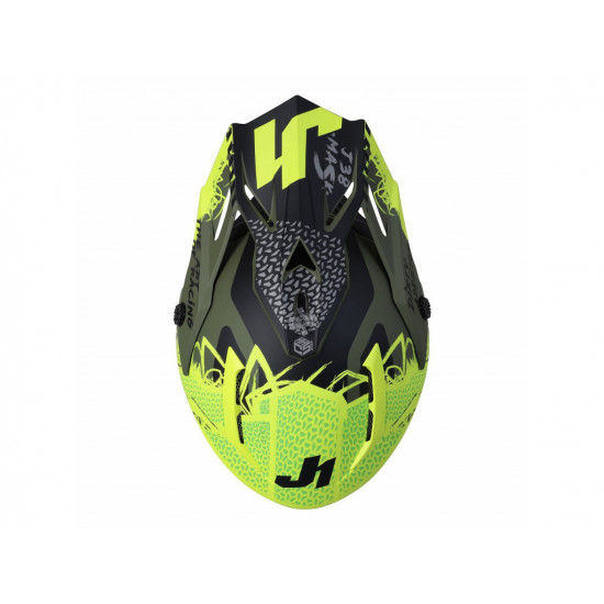 Motorcycle helmet Just1 J38 Mask Fluo Yellow-Black-Green Matt Motorcycle helmet Just1 J38 Mask Fluo Yellow-Black-Green Matt