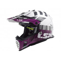Мотошолом LS2 MX437 Fast EVO Xcode Gloss White-Violet XS