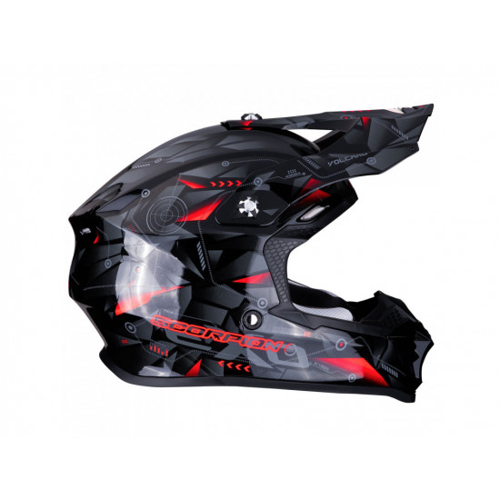 Motorcycle helmet Scorpion VX-16 Air Punch Black-Silver-Red M Motorcycle helmet Scorpion VX-16 Air Punch Black-Silver-Red M