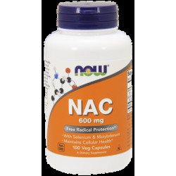 Ацетилцистеин, NAC (N-Acetyl Cysteine), Now Foods, 600 мг, 100 капсул, 02751-1
  