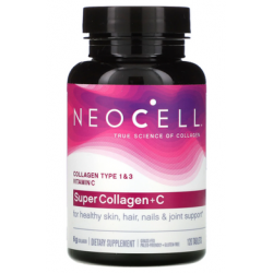 Супер Колаген, Тип 1 і 3, Collagen+C, Neocell, 6000 мг, 120 таблеток, 6722
