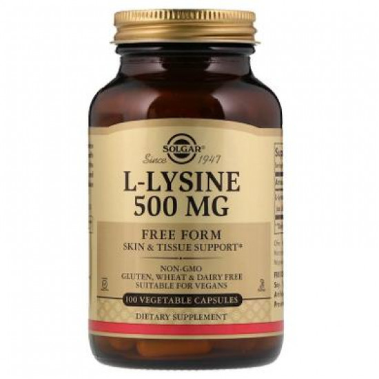 Лізін, L-Lysine, Solgar, 500 мг, 100 капсул, 10854 Лізін, L-Lysine, Solgar, 500 мг, 100 капсул, 10854
