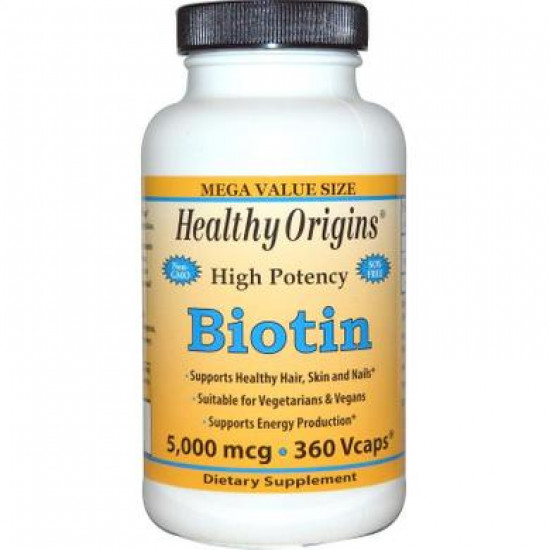 Биотин, Biotin, Healthy Origins, 5000 мкг, 360 капсул, 14268
Биотин, Biotin, Healthy Origins, 5000 мкг, 360 капсул, 14268