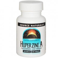 Вітаміни для мозку, Huperzine A, Source Naturals, 200 мкг, 120 таблеток, 16766