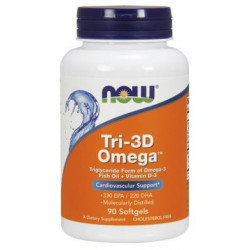 Fish Oil Capsules + D3, Tri-3D Omega, Now Foods, 90 Capsules, 02196
 