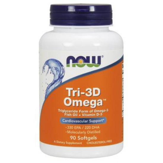 Fish Oil Capsules + D3, Tri-3D Omega, Now Foods, 90 Capsules, 02196
Fish Oil Capsules + D3, Tri-3D Omega, Now Foods, 90 Capsules, 02196
