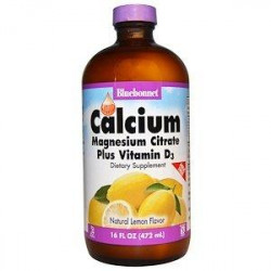 Calcium Magnesium Vitamin D3, Bluebonnet Nutrition, Liquid, Lemon, 472 ml, 26984
 