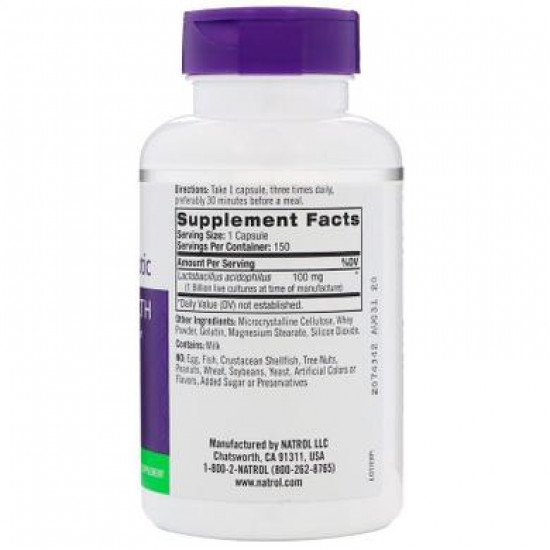 Пробиотики, Acidophilus, Natrol, 150 капсул, 30360
Пробиотики, Acidophilus, Natrol, 150 капсул, 30360