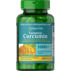 Куркумін і біоперин, Turmeric Curcumin with Bioperine, Puritans Pride, 1000 мг, 60 капсул, 31593