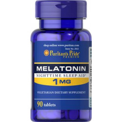 Мелатонин, Melatonin, Puritans Pride, 1 мг, 90 таблеток, 31622
  