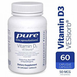 Витамин D3, Vitamin D3, Pure Encapsulations, 1,000 МЕ, 60 капсул, 31708
  