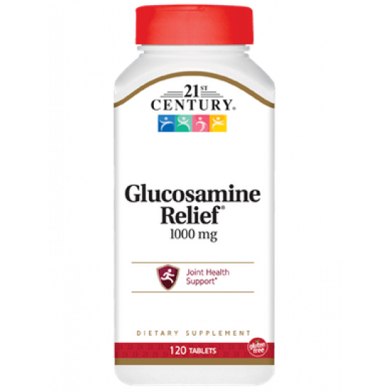 Глюкозамін і кальцій, Glucosamine Relief, Maximum Strength, 21st Century Health Care, 1000 мг, 120 таблеток, z02814 Глюкозамін і кальцій, Glucosamine Relief, Maximum Strength, 21st Century Health Care, 1000 мг, 120 таблеток, z02814