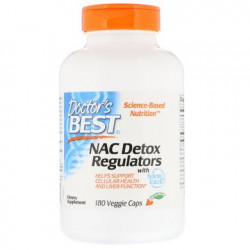 N-Acetylcysteine, NAC Detox Regulators, Doctors Best, 180 gel capsules, Z05776
 