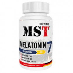 Melatonin 7 + Magnesium + B6, Melatonine 7 + Magnesium + B6, MST Nutrition, 100 Veggie Caps, Z07348
 