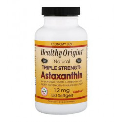 Астаксантин, Astaxanthin (Complex) AstaPure®, Healthy Origins, 12 мг, 150 гелевих капсул, Z07819