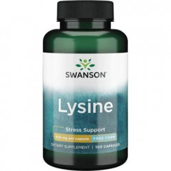 Л-лізин у вільній формі, Free-form L-Lysine, Swanson, 500 мг, 100 капсул, Z07830
