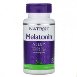 Мелатонін, Melatonin, Natrol, 3 мг, 120 таблеток, Z07917