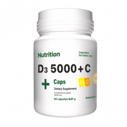 Vitamin complex (Vitamin D3 + Vitamin C), D3 5000 + C, EntherMeal, 60 capsules, Z08926
 