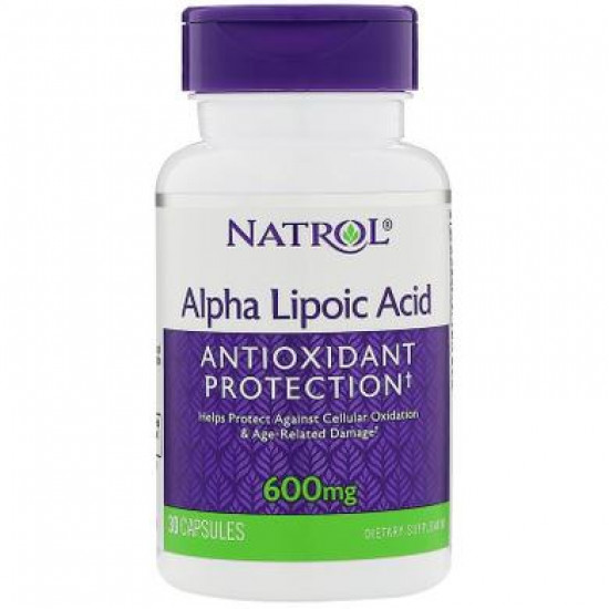 Альфа-ліпоєва кислота, Alpha Lipoic Acid, Natrol, 600 мг, 30 капсул, 7820
Альфа-ліпоєва кислота, Alpha Lipoic Acid, Natrol, 600 мг, 30 капсул, 7820