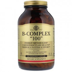 В-комплекс, B-Complex 100, Solgar, 250 капсул, 31363