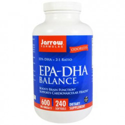 Fish Oil Balance, EPA-DHA Balance, Jarrow Formulas, 240 Capsules, 8504
 