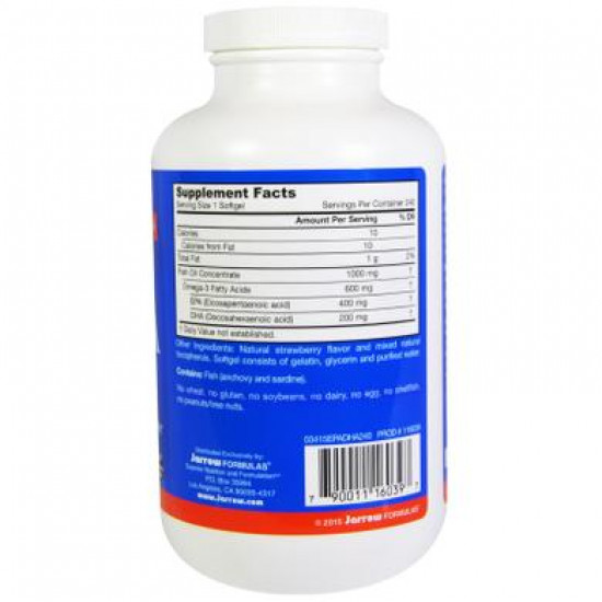 Fish Oil Balance, EPA-DHA Balance, Jarrow Formulas, 240 Capsules, 8504
Fish Oil Balance, EPA-DHA Balance, Jarrow Formulas, 240 Capsules, 8504