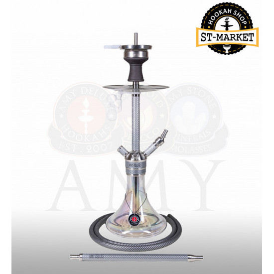 Hookah Amy Deluxe SS 21.02R Carbonica Force RS - color steel-transparent Hookah Amy Deluxe SS 21.02R Carbonica Force RS - color steel-transparent