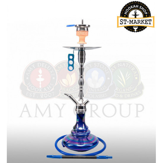 Hookah Amy DeLuxe SS 08 R Hammer Steel - blue Hookah Amy DeLuxe SS 08 R Hammer Steel - blue
