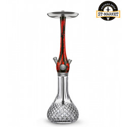 Hookah of Wookah Red Black Crystal Check (vuka red black Christal check)
