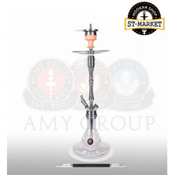 Hookah Amy DeLuxe SS 07 R Palm Steel - transparent color