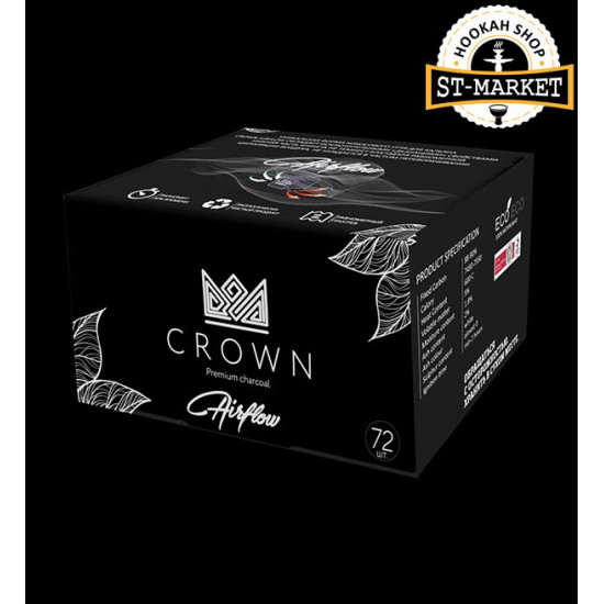Кокосовый уголь для кальяна Crown Air flow, 1кг Кокосовый уголь для кальяна Crown Air flow, 1кг
