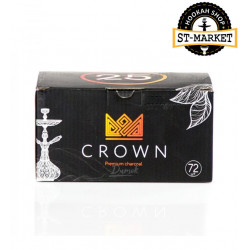 Кокосовый уголь для кальяна Crown (кубик 25 мм), 1кг