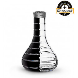 Колба для кальяну Wookah Crystal Striped Black Clear (вука кристал страйпед блек кліа)