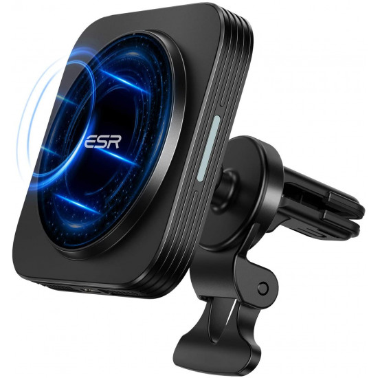 Автотримач з бездротовою зарядкою з MagSafe ESR HaloLock Magnetic Wireless Car Charger (тільки для iPhone 12 | 13 Series) - Black Автотримач з бездротовою зарядкою з MagSafe ESR HaloLock Magnetic Wireless Car Charger (тільки для iPhone 12 | 13 Series) - Black