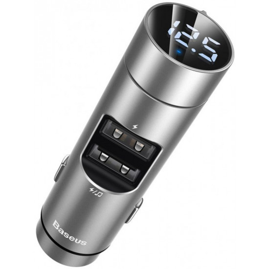 Автомобільна зарядка FM-трансмітер Baseus Energy Column Bluetooth FM Launcher 3,1A 2USB - Silver Автомобільна зарядка FM-трансмітер Baseus Energy Column Bluetooth FM Launcher 3,1A 2USB - Silver