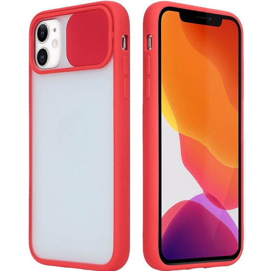 Чохол із захистом камери STR Clear Slide Camera для iPhone 12/12 Pro - Red Чохол із захистом камери STR Clear Slide Camera для iPhone 12/12 Pro - Red