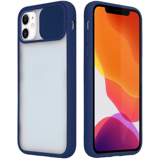 Чохол із захистом камери STR Clear Slide Camera для iPhone 12 Pro Max - Dark blue Чохол із захистом камери STR Clear Slide Camera для iPhone 12 Pro Max - Dark blue