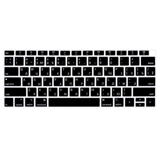 Накладка на клавіатуру STR для MacBook Air 13 (2018-2019) - Чорна US (з російськими літерами) Накладка на клавіатуру STR для MacBook Air 13 (2018-2019) - Чорна US (з російськими літерами)