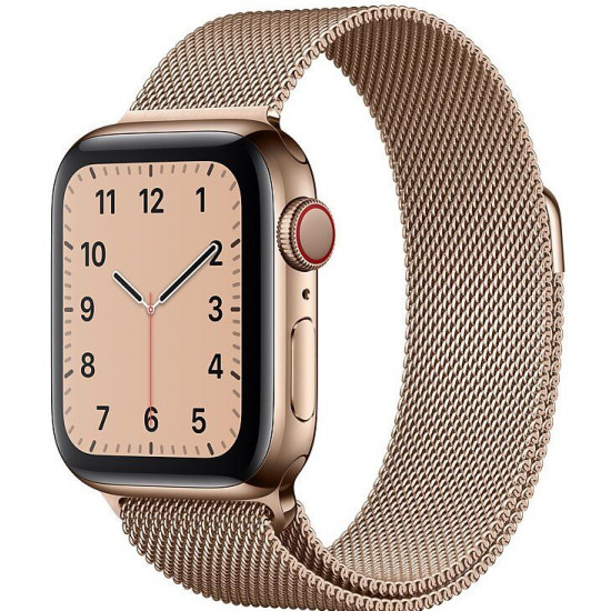 Металлический ремешок STR Milanese Loop Band for Apple Watch 42/44/45 mm (Series SE/7/6/5/4/3/2/1) - Gold Металлический ремешок STR Milanese Loop Band for Apple Watch 42/44/45 mm (Series SE/7/6/5/4/3/2/1) - Gold
