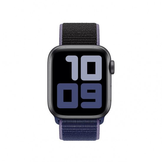 Нейлоновый ремешок STR Sport Loop Band for Apple Watch 42/44/45 mm (Series SE/7/6/5/4/3/2/1) - Midnight Blue/Black Нейлоновый ремешок STR Sport Loop Band for Apple Watch 42/44/45 mm (Series SE/7/6/5/4/3/2/1) - Midnight Blue/Black