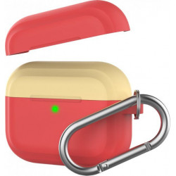 Silicone Case with STR Carabiner for Apple AirPods Pro - Red, Yellow