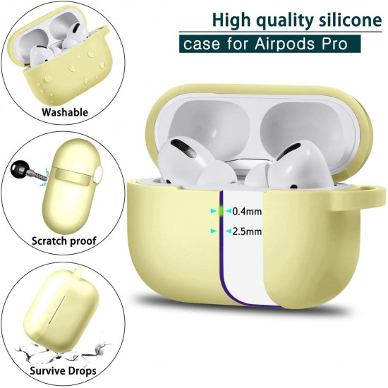 AirPods Pro STR Silicone Case with Carabiner - Yellow AirPods Pro STR Silicone Case with Carabiner - Yellow